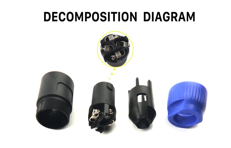 Devinal SpeakOn Speaker Male Adapter 4 Pole Plug Twist Lock Connectors Compatible with Neutrik Speakon NA4LJ, NA4LJX, NL4MP, NL4MPR, NL4FC, NL4FX, NL4 & NL2 Series, NL2FC 4 Pack - Image 2
